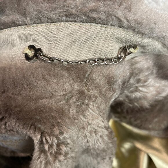 Vintage Mens London Fog Tan Trench Coat Faux Fur Collar Size 42 Reg - Picture 12 of 13